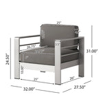 Cape Coral 7 Piece Dining Set and Sofa Set and 4pc Chat Set and Fire Pit and 2 Chaise Lounges by Christopher Knight Home