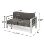 Cape Coral 7 Piece Dining Set and Sofa Set and 4pc Chat Set and Fire Pit and 2 Chaise Lounges by Christopher Knight Home