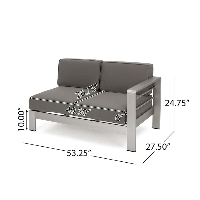 Cape Coral 7 Piece Dining Set and Sofa Set and 4pc Chat Set and Fire Pit and 2 Chaise Lounges by Christopher Knight Home