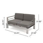 Cape Coral 7 Piece Dining Set and Sofa Set and 4pc Chat Set and Fire Pit and 2 Chaise Lounges by Christopher Knight Home