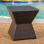 Bristol Outdoor 3-Piece Square Wicker Chat Set by Christopher Knight Home