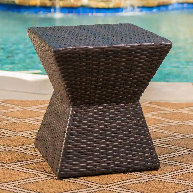 Bristol Outdoor 3-Piece Square Wicker Chat Set by Christopher Knight Home