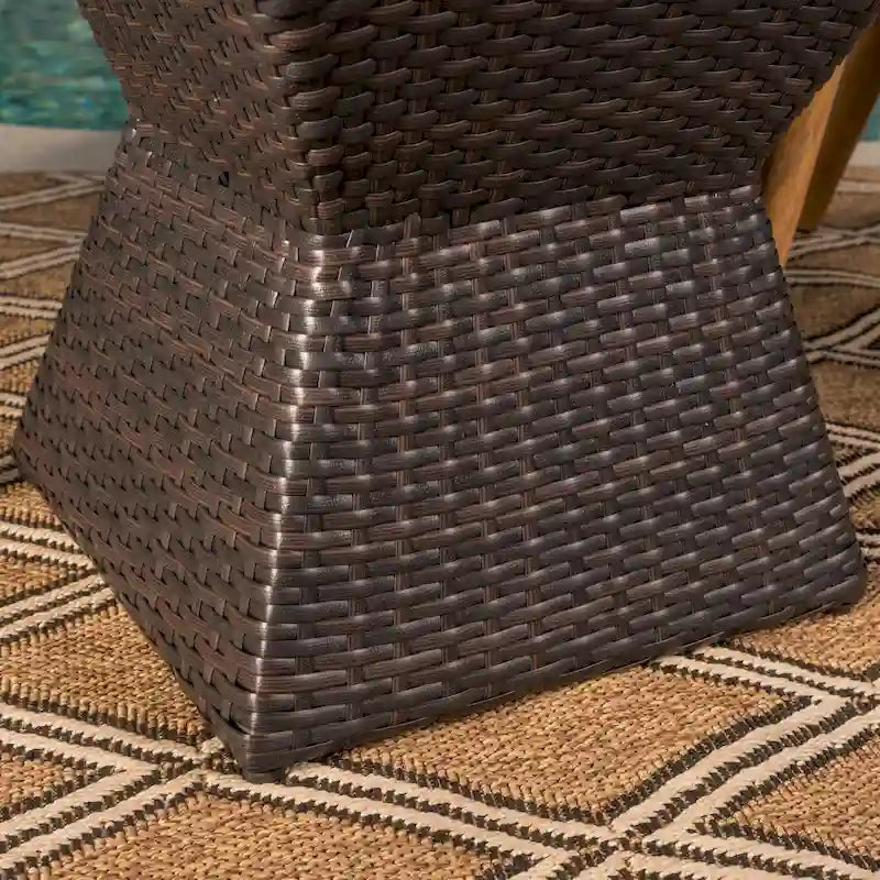 Bristol Outdoor 3-Piece Square Wicker Chat Set by Christopher Knight Home