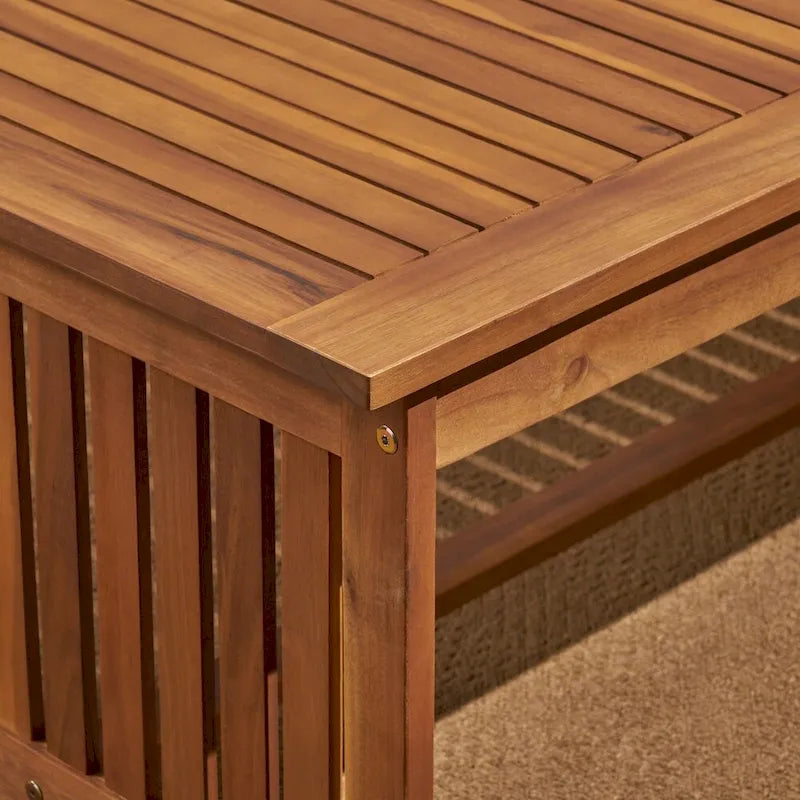 Carolina Outdoor Acacia Wood Loveseat and Coffee Table by Christopher Knight Home