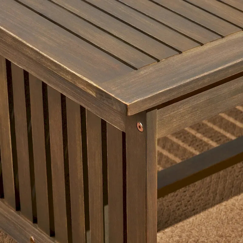 Carolina Outdoor Acacia Wood Loveseat and Coffee Table by Christopher Knight Home