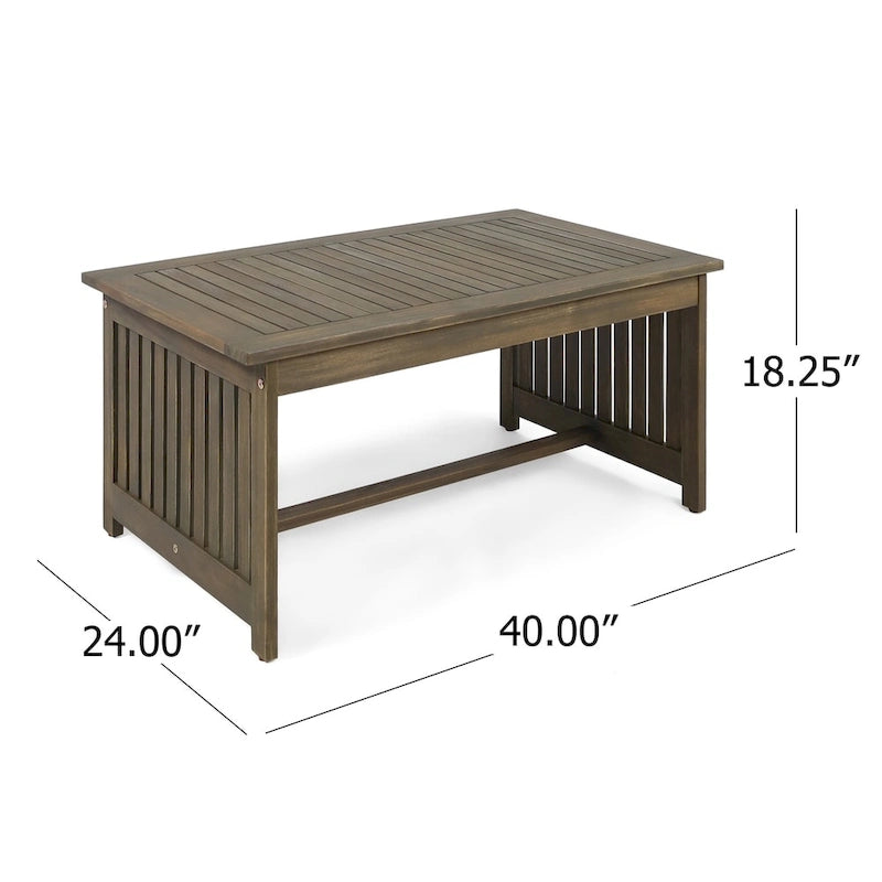 Carolina Outdoor Acacia Wood Loveseat and Coffee Table by Christopher Knight Home