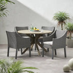 Owen Wood and Wicker 5-piece Dining Set by Christopher Knight Home