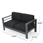 Cape Coral Outdoor Aluminum 2-piece Set with Cushions by Christopher Knight Home
