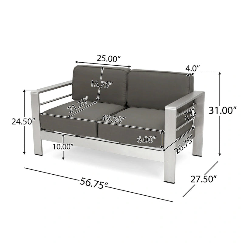 Cape Coral Outdoor Loveseat and Fire Pit Set by Christopher Knight Home
