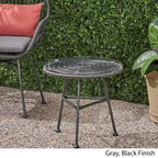 Orlando Outdoor Woven Faux Rattan Side Table with Glass Top by Christopher Knight Home