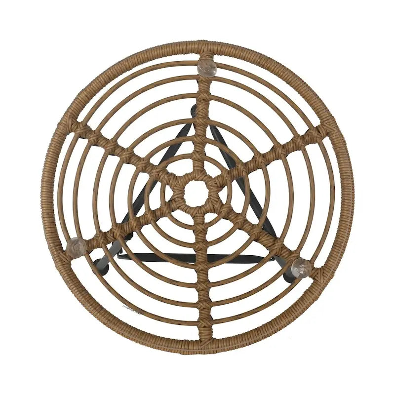 Orlando Outdoor Woven Faux Rattan Side Table with Glass Top by Christopher Knight Home