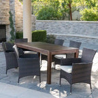 Christopher Knight Home Lincoln 7-Piece Wicker and Wood Dining Set