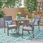 Ferris Acacia Wood and Wicker 5-piece Dining Set by Christopher Knight Home