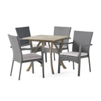 Ferris Acacia Wood and Wicker 5-piece Dining Set by Christopher Knight Home