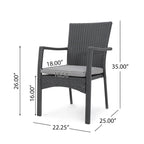 Ferris Acacia Wood and Wicker 5-piece Dining Set by Christopher Knight Home