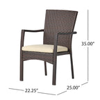 Ferris Acacia Wood and Wicker 5-piece Dining Set by Christopher Knight Home