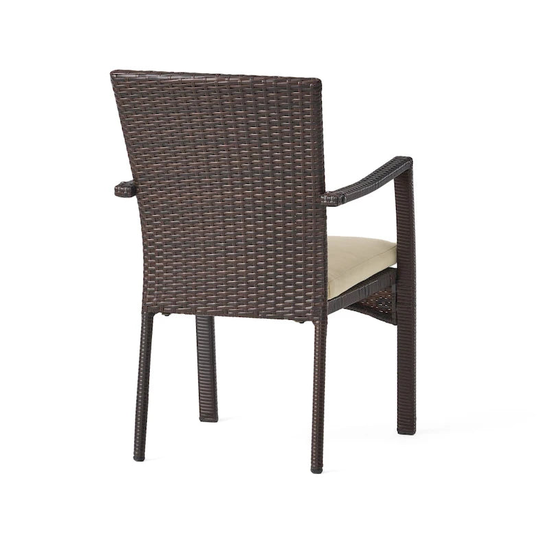 Ferris Acacia Wood and Wicker 5-piece Dining Set by Christopher Knight Home