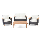 Isla Outdoor 4-seater Coffee Table Chat Set by Christopher Knight Home