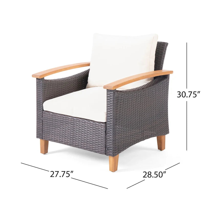 Isla Outdoor 4-seater Coffee Table Chat Set by Christopher Knight Home