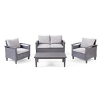 Isla Outdoor 4-seater Coffee Table Chat Set by Christopher Knight Home