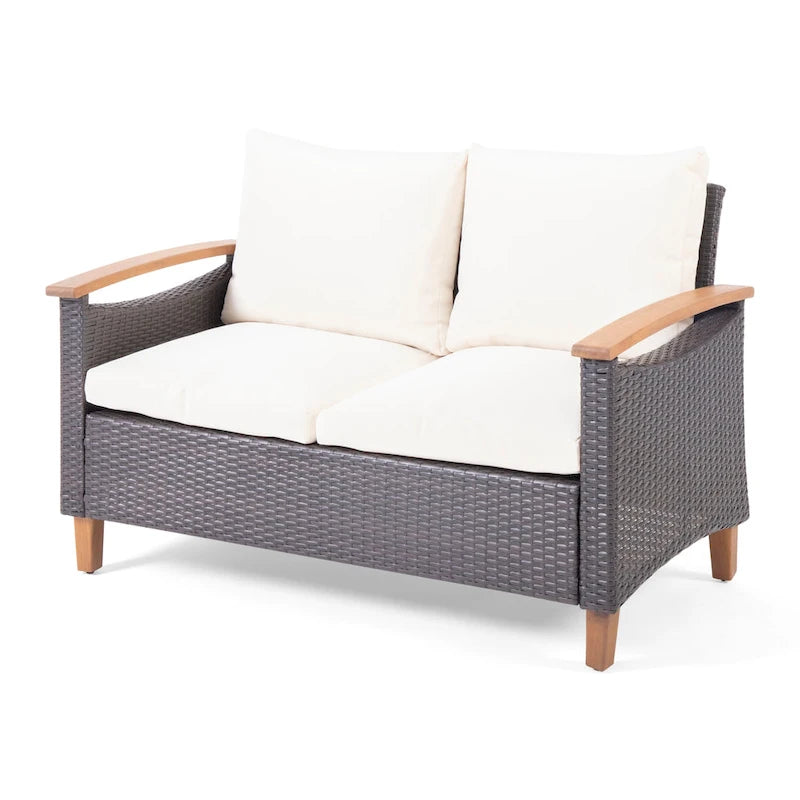 Isla Outdoor 4-seater Coffee Table Chat Set by Christopher Knight Home