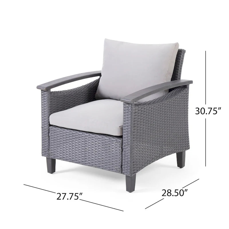 Isla Outdoor 4-seater Coffee Table Chat Set by Christopher Knight Home