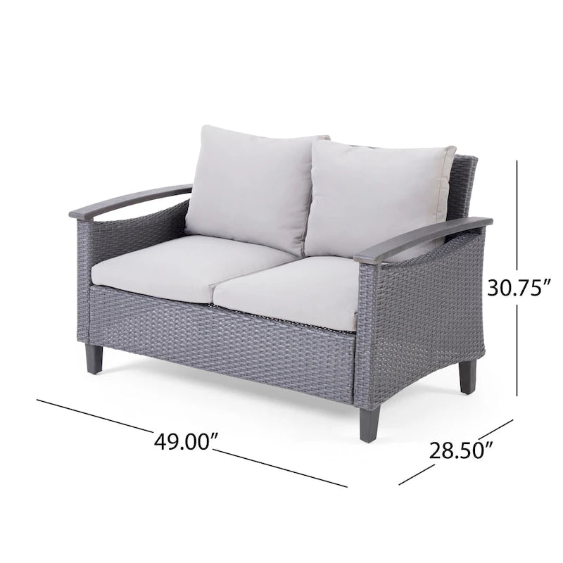 Isla Outdoor 4-seater Coffee Table Chat Set by Christopher Knight Home