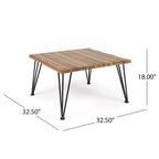 Zion Outdoor Industrial Acacia Wood Square Coffee Table by Christopher Knight Home