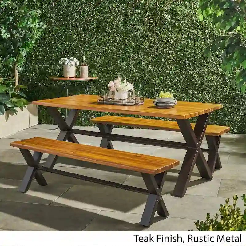 Sanibel Outdoor 3-piece Acacia Wood Dining Set by Christopher Knight Home