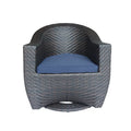 Big Sur Outdoor Wicker Swivel Chair with Outdoor Cushion by Christopher Knight Home