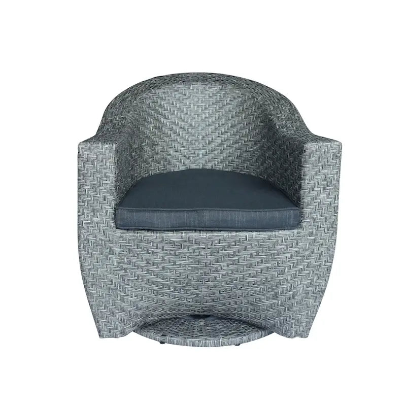 Big Sur Outdoor Wicker Swivel Chair with Outdoor Cushion by Christopher Knight Home