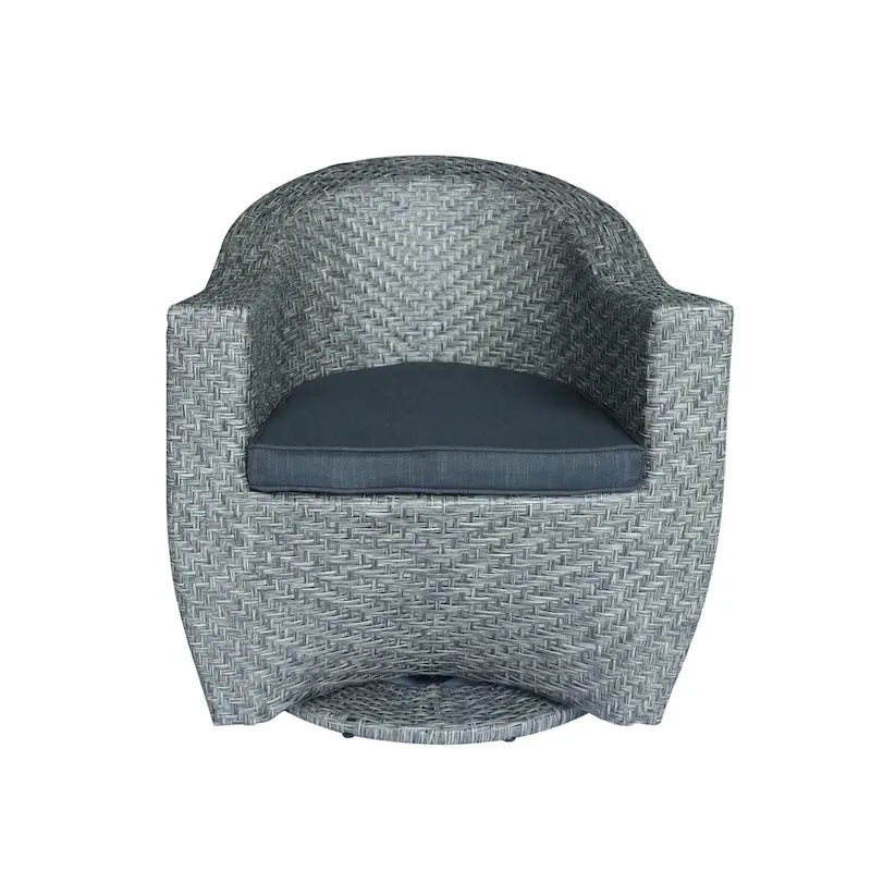 Big Sur Outdoor Wicker Swivel Chair with Outdoor Cushion by Christopher Knight Home