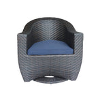 Big Sur Outdoor Wicker Swivel Chair with Outdoor Cushion by Christopher Knight Home