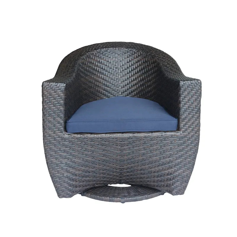 Big Sur Outdoor Wicker Swivel Chair with Outdoor Cushion by Christopher Knight Home
