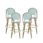 Shelton Wicker and Aluminum Outdoor 29.5 Inch Barstools by Christopher Knight Home
