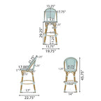 Shelton Wicker and Aluminum Outdoor 29.5 Inch Barstools by Christopher Knight Home