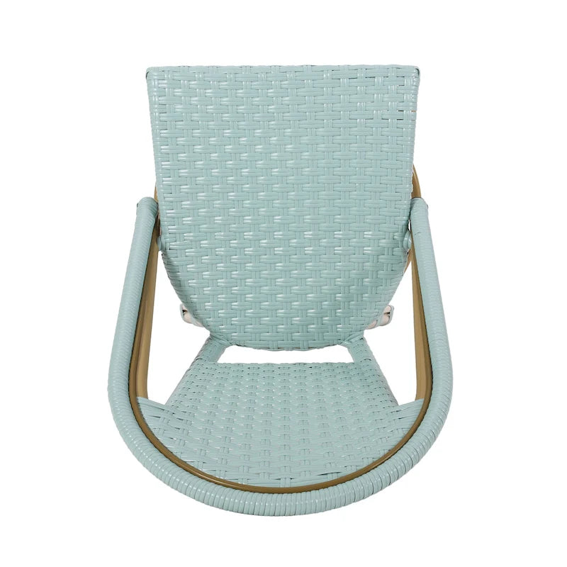Shelton Wicker and Aluminum Outdoor 29.5 Inch Barstools by Christopher Knight Home