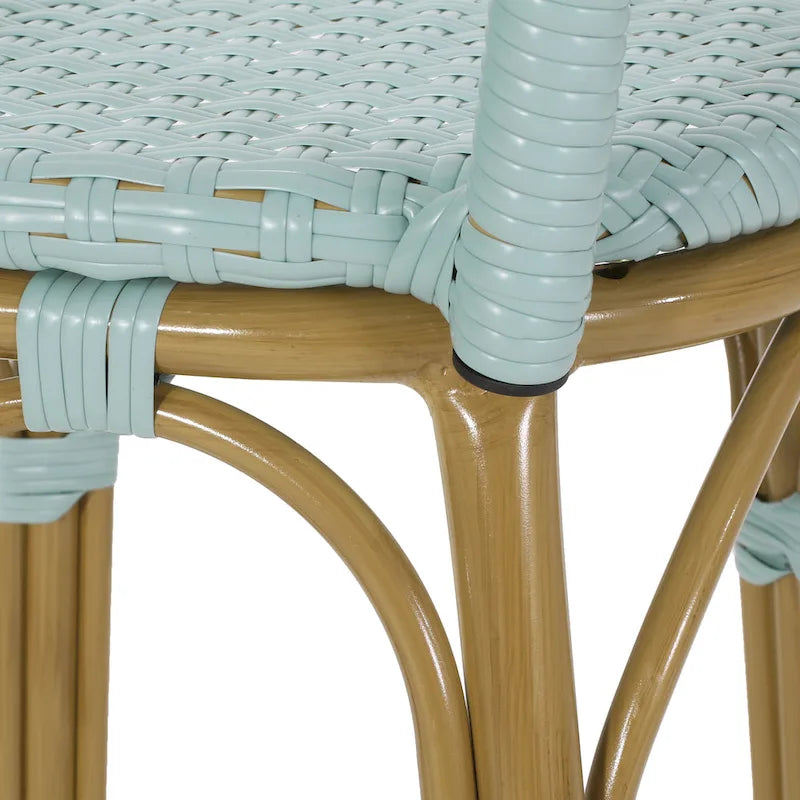 Shelton Wicker and Aluminum Outdoor 29.5 Inch Barstools by Christopher Knight Home