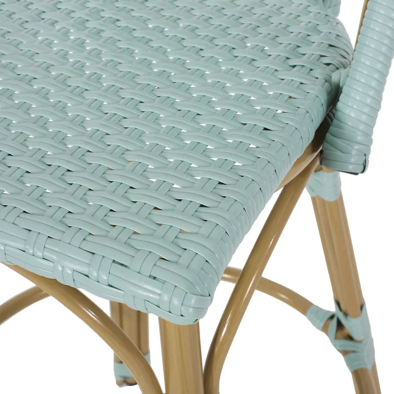 Shelton Wicker and Aluminum Outdoor 29.5 Inch Barstools by Christopher Knight Home