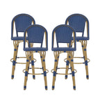 Shelton Wicker and Aluminum Outdoor 29.5 Inch Barstools by Christopher Knight Home