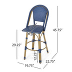 Shelton Wicker and Aluminum Outdoor 29.5 Inch Barstools by Christopher Knight Home