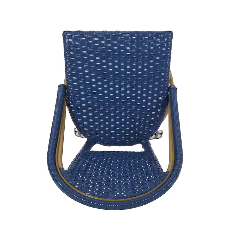 Shelton Wicker and Aluminum Outdoor 29.5 Inch Barstools by Christopher Knight Home