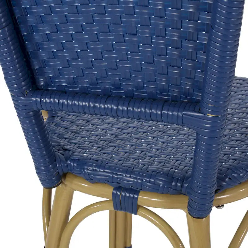 Shelton Wicker and Aluminum Outdoor 29.5 Inch Barstools by Christopher Knight Home