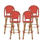 Shelton Wicker and Aluminum Outdoor 29.5 Inch Barstools by Christopher Knight Home