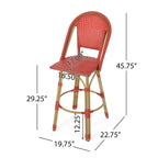 Shelton Wicker and Aluminum Outdoor 29.5 Inch Barstools by Christopher Knight Home