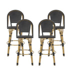 Shelton Wicker and Aluminum Outdoor 29.5 Inch Barstools by Christopher Knight Home