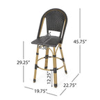 Shelton Wicker and Aluminum Outdoor 29.5 Inch Barstools by Christopher Knight Home