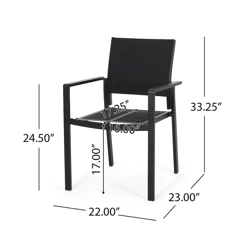 Templin Outdoor Mesh and Aluminum 7 Piece Dining Set by Christopher Knight Home