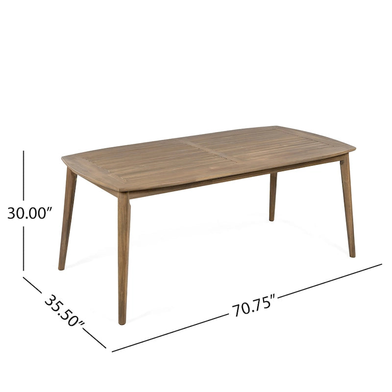 Sunqueen Outdoor Acacia Wood Rectangle Dining Table by Christopher Knight Home - 71.00 x 35.50 x 29.25