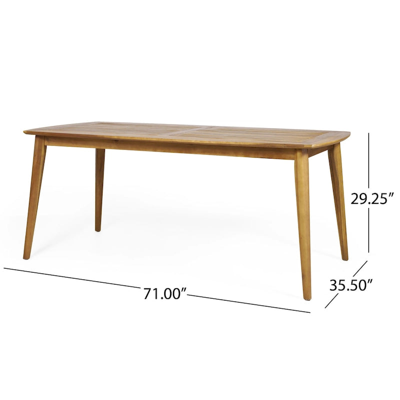 Sunqueen Outdoor Acacia Wood Rectangle Dining Table by Christopher Knight Home - 71.00 x 35.50 x 29.25
